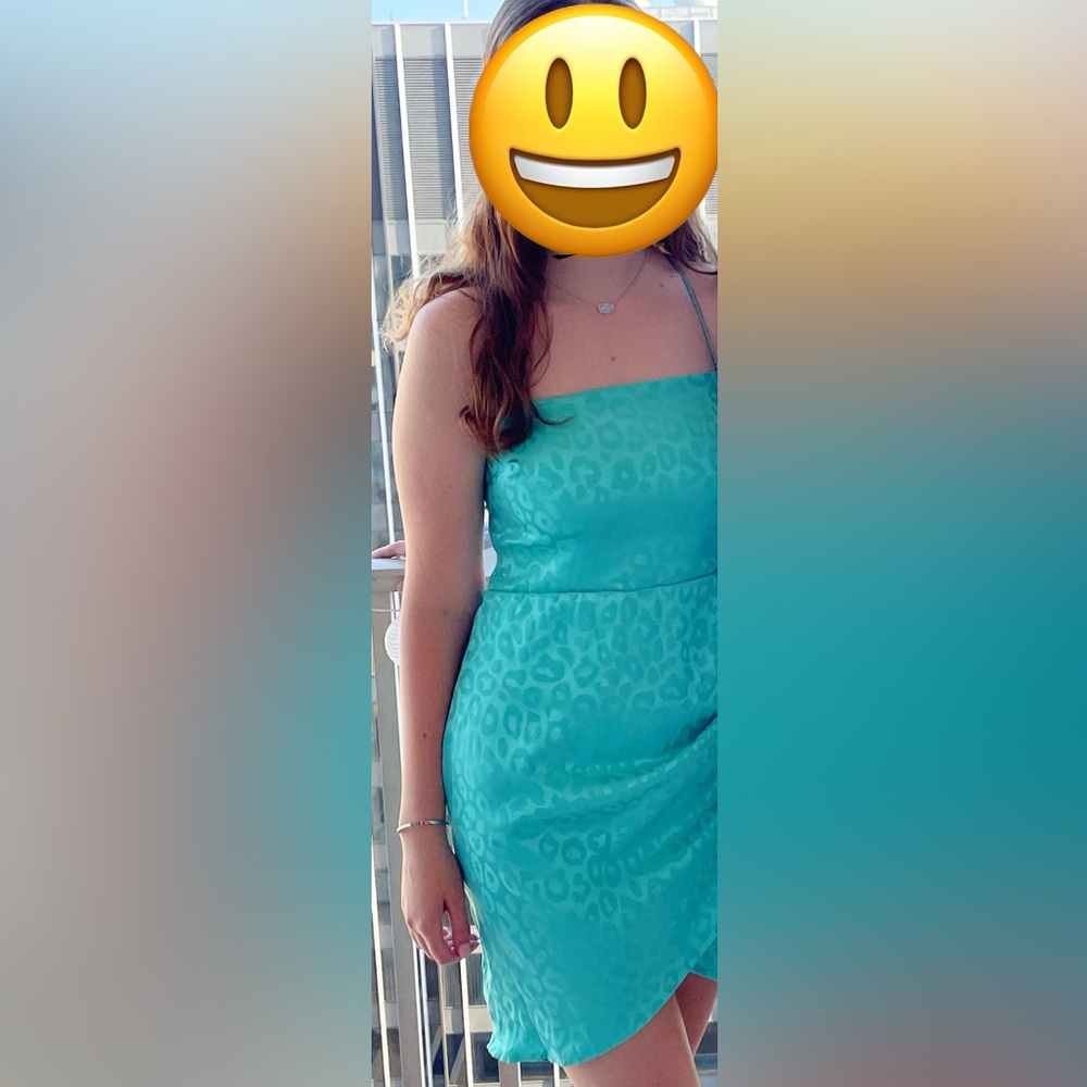 SHEIN Aqua Patterned Dress